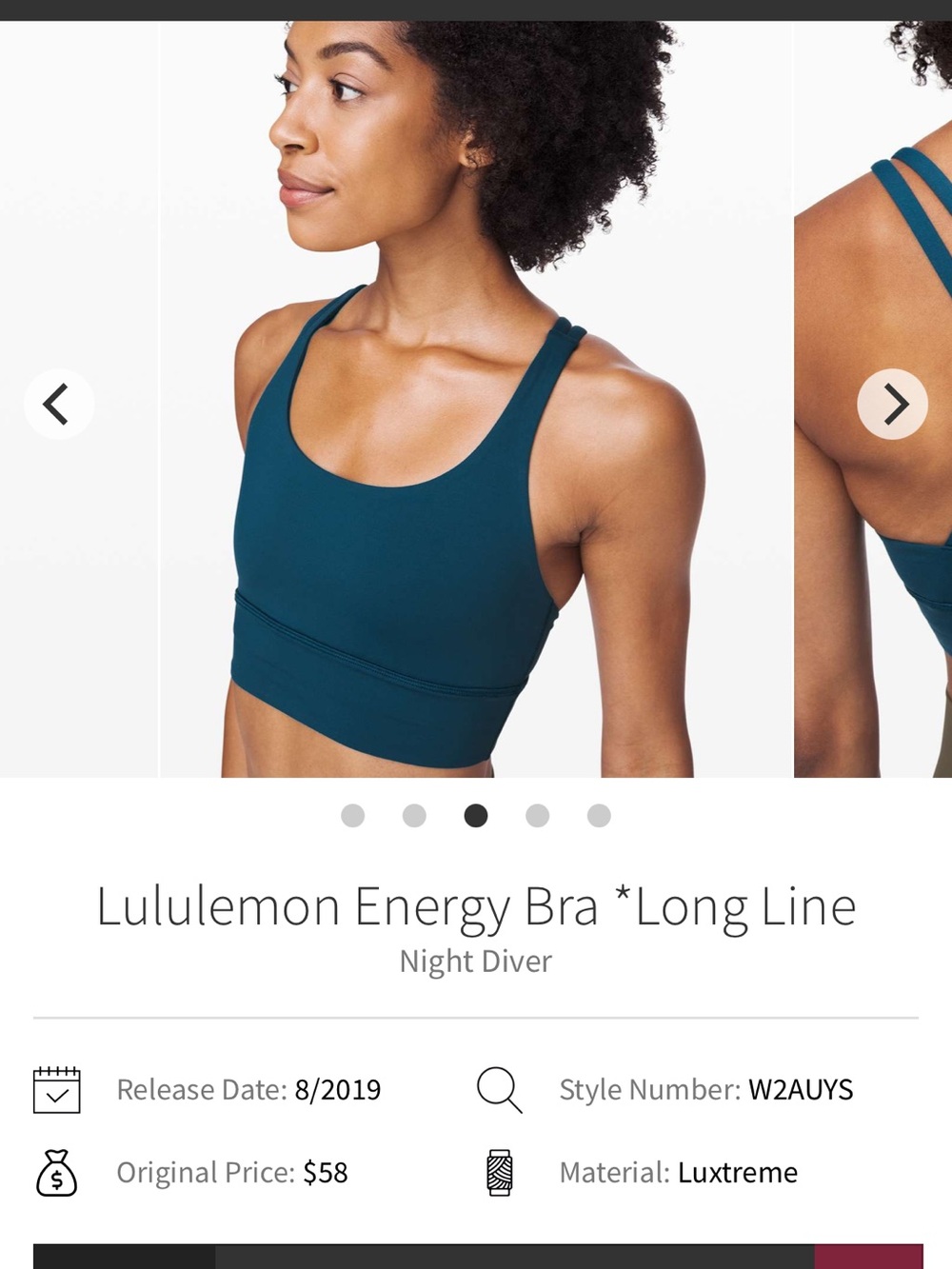 lululemon athletica Energy Bra Long Line -